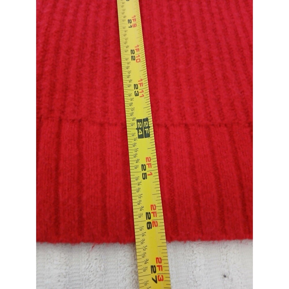 Talbots Red Ribbed Knit Sweater Jeweled Button Mock Neck Long Sleeve Size XS - Picture 10 of 16